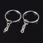 Airssory 50PCS 1 Inch(25mm) Metal Split Key Ring with Chain Platinum Color Key Ring Keychain Ring Parts Open Jump Ring and Connector Accessories for DIY