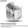 ECCPP 52mm Cylinder Head Piston Kit fit for Stihl MS460 046 Replace 1128 020 1221 Piston Pin Rings Circlip Chainsaw Parts New