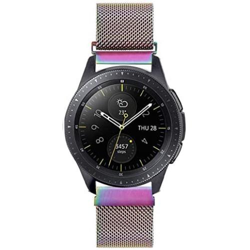 WNIPH 20mm Quick Release Stainless Steel Mesh Watch Band for Galaxy Watch/ Active2 44mm 40mm / Gear Sport/Gear S2 Classic/Garmin Vivoactive 3, Metal Replacement Sport Strap