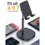 Cell Phone Stand, Angle Height Adjustable LISEN Phone Stand for Desk, Thick Case Friendly Phone Holder Stand for Desk, Compatible with All Mobile Phones,iPhone,Switch,iPad,Tablet(4-10in)-Full Black