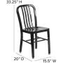 Flash Furniture Commercial Grade Black Metal Indoor-Outdoor Chair