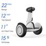 Segway Ninebot S-Plus Smart Self-Balancing Electric Scooter with Intelligent Lighting and Battery System, Remote Control and Auto-Following Mode, White