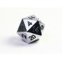 Solid Metal Chrome Silver D20 5 piece Polyhedral Dice Set by Hedral