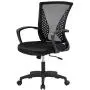 Home Office Chair Mid Back PC Swivel Lumbar Support Adjustable Desk Task Computer Ergonomic Comfortable Mesh Chair with Armrest (Black) Home Office Chair Mid Back PC Swivel Lumbar Support Adjustable Desk Task Computer Ergonomic Comfortable Mesh Chair with Armrest (Black)