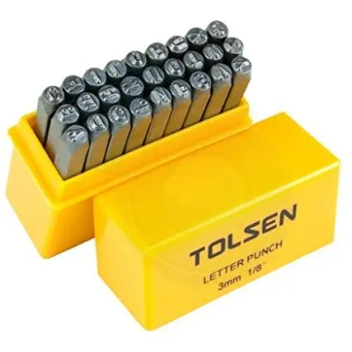Steel Punch Stamp Die Set Metal Tool Letters (A-Z) 27-Piece Set 3mm Steel Punch Stamp Die Set Metal Tool Letters (A-Z) 27-Piece Set 3mm