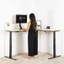 VIVO Black Electric Motor Height Adjustable Corner 3 Leg Standing Desk Frame, Frame Only, Sit Stand Ergonomic L Frame, DESK-V130EB