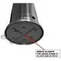 Hiland HLDS01-WCBT 48,000 BTU Propane Patio Heater w/Wheels and Table, Large, Hammered Silver