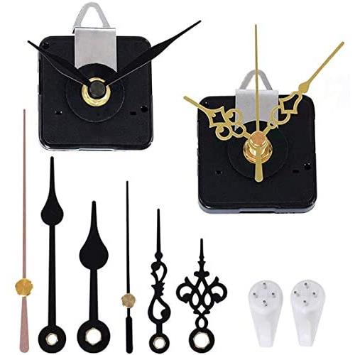 EMOON 2 Pack Clock Movement Mechanism with 4 Pairs of Short Hands Battery Silent Sweep Operated Quartz Clock Motor Kit DIY Repair Parts Replacement, 3/4 Inch Total Shaft Length EMOON 2 Pack Clock Movement Mechanism with 4 Pairs of Short Hands Battery Silent Sweep Operated Quartz Clock Motor Kit DIY Repair Parts Replacement, 3/4 Inch Total Shaft Length