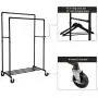 SONGMICS Industrial Pipe Clothes Rack Double Rail on Wheels with Commercial Grade Clothing Hanging Rack Organizer for Garment Storage Display, Black UHSR60B SONGMICS Industrial Pipe Clothes Rack Double Rail on Wheels with Commercial Grade Clothing Hanging Rack Organizer for Garment Storage Display, Black UHSR60B