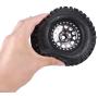 4pcs RC Hub Wheel Rim and Tires, Universal 2.2 Inch Metal Wheel Hub Crawler Rubber Tire RC Car Accessory (Titanium)