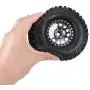 4pcs RC Hub Wheel Rim and Tires, Universal 2.2 Inch Metal Wheel Hub Crawler Rubber Tire RC Car Accessory (Titanium)