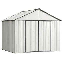 Arrow 10 x 8 EZEE Shed Cream with Charcoal Trim Extra High Gable Steel Storage Shed