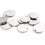 25 Pieces - Silver Plated Coin Disc Charm Round Stamping Blank Tag Metal Jewelry Making Supply Blank Initial Charm Holiday Gift .5''x.5'' (12x12mm) - 25PC (Silver)