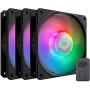 Cooler Master SickleFlow 120 V2 ARGB 3N1 Pack - Controller Included, ARGB Motherboard Compatible, Translucent Air Balance Blades, 62 CFM, 2.5 mmH2O, 8 to 27 dBA - ARGB