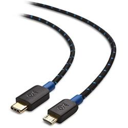 Cable Matters USB C to Micro USB Cable (Micro USB to USB-C Cable) with Braided Jacket 3.3 Feet in Black