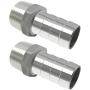 Horiznext stainless steel barbed fitting 1 inch id barb hose connector male npt 1in coupler, pack of 2 pcs