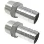 Horiznext stainless steel barbed fitting 1 inch id barb hose connector male npt 1in coupler, pack of 2 pcs
