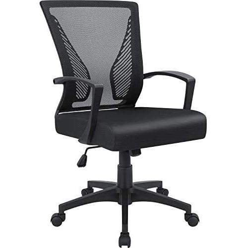 Furmax Office Mid Back Swivel Lumbar Support Desk, Computer Ergonomic Mesh Chair with Armrest (Black) Furmax Office Mid Back Swivel Lumbar Support Desk, Computer Ergonomic Mesh Chair with Armrest (Black)