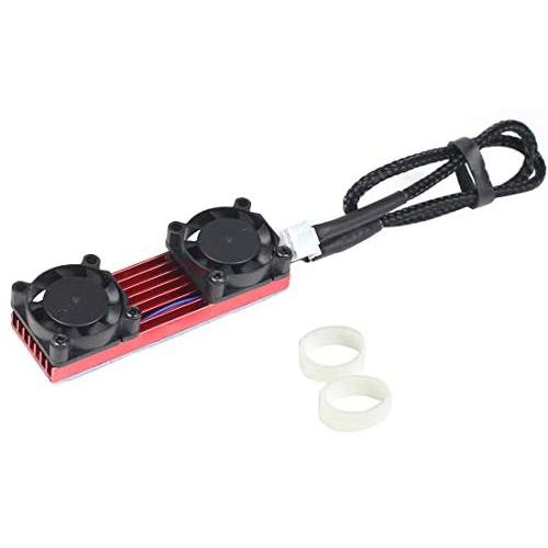 JMT M.2 NVME NGFF Heatsink SSD Cooler with 20mm Powerful Cooling Fan for Desktop PCIE M.2 2280 22110SSD with Thermal Pad (Red for 2280)
