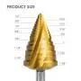 Luckyway 1-Piece 15 Steps HSS-CO(M35) 1/4 Inch to 1-3/8 Inch Titanium Step Drill Bit for Metal, Stainless Steel Drilling Luckyway 1-Piece 15 Steps HSS-CO(M35) 1/4 Inch to 1-3/8 Inch Titanium Step Drill Bit for Metal, Stainless Steel Drilling