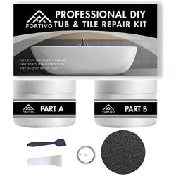 Tub Repair Kit White for Acrylic, Porcelain, Enamel & Fiberglass Tub Repair Kit for Sink, Shower & Countertop - Bathtub Refinishing Kit for Cracked Bathtub Scratches - Shower Bases & Pans