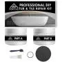 Tub Repair Kit White for Acrylic, Porcelain, Enamel & Fiberglass Tub Repair Kit for Sink, Shower & Countertop - Bathtub Refinishing Kit for Cracked Bathtub Scratches - Shower Bases & Pans