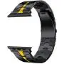 LDFAS Compatible for Apple Watch Band 44mm 42mm, Titanium Metal Watch Bands with Enhanced Durability Version Compatible for Apple Watch SE, Apple Watch Series 6/5/4/3 Smartwatch, Black/Yellow