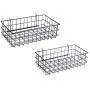 Pegboard Basket Set of 2 - XLarge + Large Size Basket, Black - Hooks to Any Peg Board - Organize Tools, Workbench, Accessories, Garage Storage - Wall Organizer Attachments