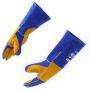 RAPICCA 16 Inches,932℉, Leather Forge/Mig/Stick Welding Gloves Heat/Fire Resistant, Mitts for Oven/Grill/Fireplace/Furnace/Stove/Pot Holder/Tig Welder/Mig/BBQ/Animal handling glove with 16 inches Extra Long Sleeve– Blue