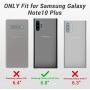 YOUMAKER Case for Galaxy Note 10 Plus, Built-in Screen Protector Work with Fingerprint ID Heavy Duty Full Body Shockproof Cover for Samsung Galaxy Note 10 Plus 6.8 Inch - Black/Black