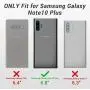 YOUMAKER Case for Galaxy Note 10 Plus, Built-in Screen Protector Work with Fingerprint ID Heavy Duty Full Body Shockproof Cover for Samsung Galaxy Note 10 Plus 6.8 Inch - Black/Black