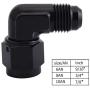 EVIL ENERGY 6AN Female to 6AN Male Flare 90 Degree Swivel Hose Fitting Adapter Aluminium Anodized Black