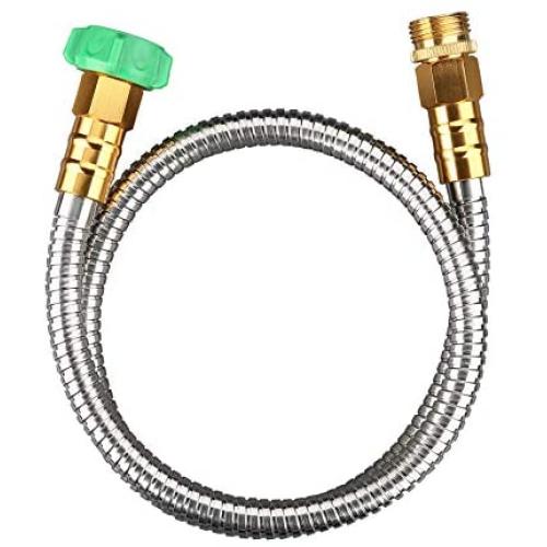 BEAULIFE 304 Stainless Steel Metal Garden Hose Connector 1,3,5,10,15 Feet Short Garden Water Hose Extension Extender, Drinking Water Hose Lead and BPA Free