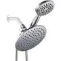 100% Metal 3-Way Dual Shower Head Combo – 8.6-Inch Rain Shower Head with 4.7'' Handheld Showerhead, 72 Inch Long Flexible Hose, Solid Brass Diverter Bracket (Polished Chrome) 100% Metal 3-Way Dual Shower Head Combo – 8.6-Inch Rain Shower Head with 4.7'' Handheld Showerhead, 72 Inch Long Flexible Hose, Solid Brass Diverter Bracket (Polished Chrome)