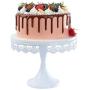 SOPRETY Metal White Cake Stand 10in , Dessert Display Stands Cupcake Holder, Decor for Wedding, Birthday, Party, Round