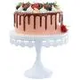 SOPRETY Metal White Cake Stand 10in , Dessert Display Stands Cupcake Holder, Decor for Wedding, Birthday, Party, Round