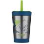 Contigo Stainless Steel Spill Proof Kids Tumbler with Straw, 12 oz, Granny Smith with Rocket Design,2030574