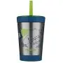 Contigo Stainless Steel Spill Proof Kids Tumbler with Straw, 12 oz, Granny Smith with Rocket Design,2030574