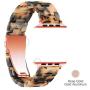 YGTIECS Resin Apple Watch Band Compatible with Apple Watch 38mm/40mm, top Resin Combine with Stainless Steel Connector for iwatch Band Series 6 5 4 3 2 1 for Women and Men-Brown Tortoise