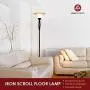 Scroll Floor Lamp for Living Room Decor by Light Accents - Tall Floor Lamp Bed Room Decor - Traditional Iron Scrollwork Standing Lamp Pole Light with Alabaster Glass Bowl Shade – 70'' Tall- (Bronze) Scroll Floor Lamp for Living Room Decor by Light Accents - Tall Floor Lamp Bed Room Decor - Traditional Iron Scrollwork Standing Lamp Pole Light with Alabaster Glass Bowl Shade – 70'' Tall- (Bronze)