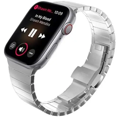 KADES Compatible for Apple Watch Band 42mm, Link Bracelet for Apple Watch Band 44mm Series 5 Series 4 iwatch Bands 42mm with Butterfly Clasp (Silver) KADES Compatible for Apple Watch Band 42mm, Link Bracelet for Apple Watch Band 44mm Series 5 Series 4 iwatch Bands 42mm with Butterfly Clasp (Silver)