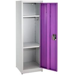AdirOffice Kids Steel Metal Storage Locker - for Home & School - with Key & Hanging Rods (48 in 1 Door, Purple)