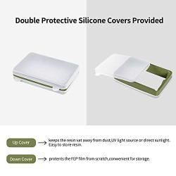 Sovol 3D Printer Resin Vat 2 Pack Aluminium with PTFE Coating, FEP Film and Steel Ring Preinstalled, Metal Frame Resin Tank with Double Silicone Covers for ELEGOO Mars ANYCUBIC Photon - Green