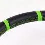 Black Leather/Green 3 Spokes/Green Stitch and Stripe 3.50'' Deep Dish 70mm 6-Bolt Pattern 320mm (12.60'' Inches) Steering Wheel Black Leather/Green 3 Spokes/Green Stitch and Stripe 3.50'' Deep Dish 70mm 6-Bolt Pattern 320mm (12.60'' Inches) Steering Wheel