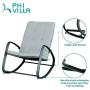 PHI VILLA Outdoor Patio Metal Rocking Chair, Padded Modern Rocker Chairs with Cushion, Support 301lbs for Porch, Deck, Balcony or Indoor Use (2PCS, Black)