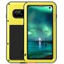 GFU Tempered Glass Samsung Galaxy S10 Case, Full Body Shockproof Hard Protection Cover for Samsung Galaxy S10 TPU Silicone Bumper Anti-Scratch Ultra Hybrid Heavy Duty Armor Metal (Yellow, S10(6.1''))