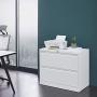 Bonnlo Lateral File Cabinet Lockable with 2 Drawers, White