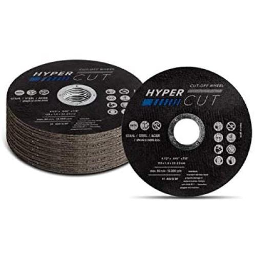 Hypercut 50 Pack Premium 4-1/2'' Metal and Stainless Steel (INOX) Cutting Disc, Updated Cut-Off Wheel T41 (50)