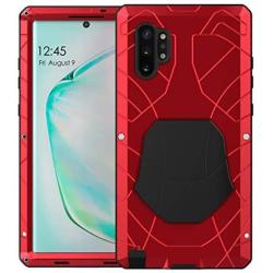 Feitenn Galaxy Note 10 Plus Case Metal, Note 10 Plus 5G Case Heavy Duty, Gorilla Glass Cover Armor Aluminum Bumper Military Shockproof Defender for Samsung Galaxy Note 10 Plus/Note 10+ 5G - Red