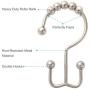Amazer Shower Curtain Hooks Rings, Rust-Resistant Metal Double Glide Shower Hooks for Bathroom Shower Rods Curtains, Nickel, Set of 12 Rings